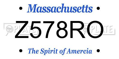 Z578RO Massachusetts License Plate