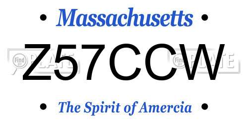 Z57CCW Massachusetts License Plate