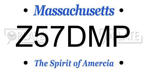 Z57DMP Massachusetts License Plate