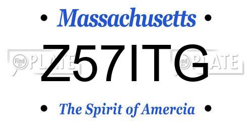 Z57ITG Massachusetts License Plate