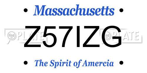 Z57IZG Massachusetts License Plate