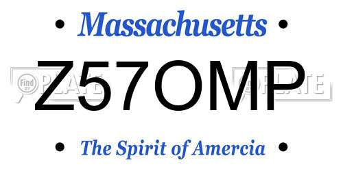 Z57OMP Massachusetts License Plate