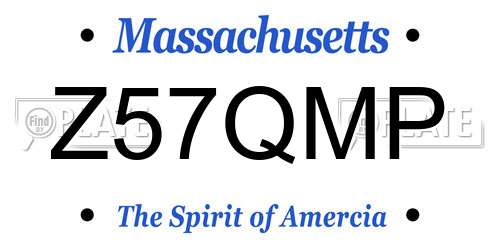 Z57QMP Massachusetts License Plate