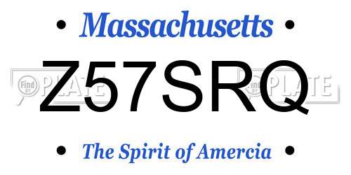 Z57SRQ Massachusetts License Plate