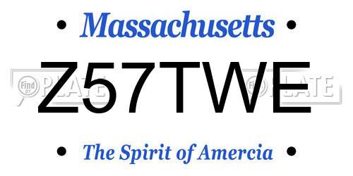 Z57TWE Massachusetts License Plate