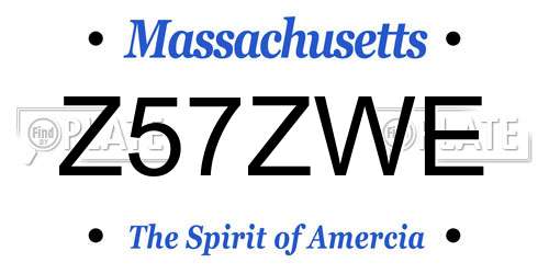 Z57ZWE Massachusetts License Plate