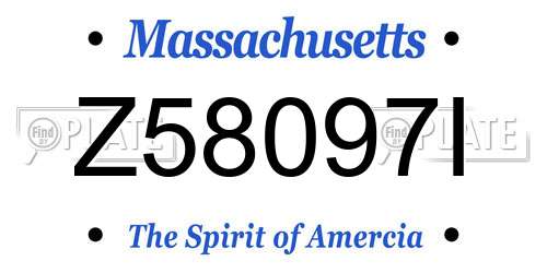 Z58097I Massachusetts License Plate