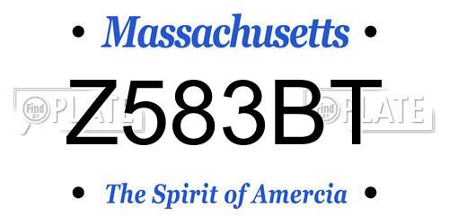 Z583BT Massachusetts License Plate