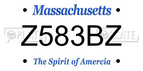 Z583BZ Massachusetts License Plate