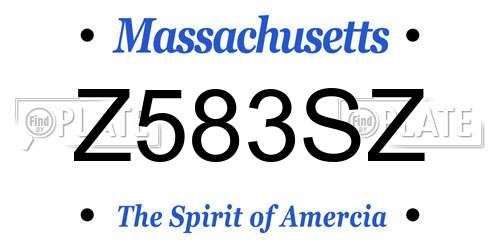 Z583SZ Massachusetts License Plate