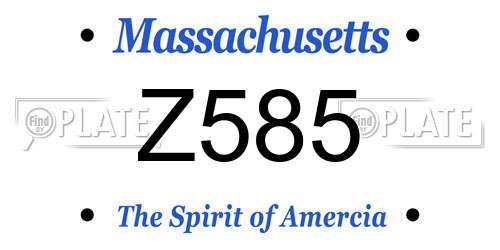 Z585 Massachusetts License Plate