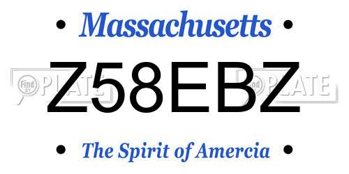 Z58EBZ Massachusetts License Plate