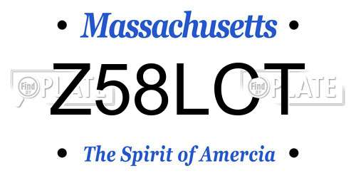 Z58LCT Massachusetts License Plate