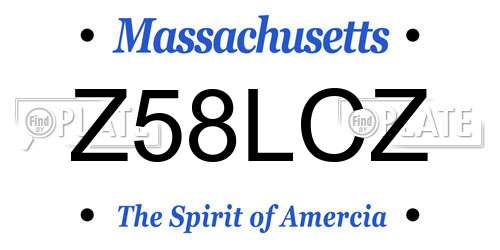 Z58LCZ Massachusetts License Plate
