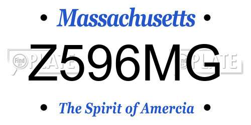 Z596MG Massachusetts License Plate