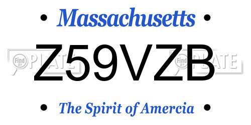 Z59VZB Massachusetts License Plate