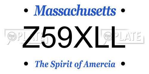 Z59XLL Massachusetts License Plate