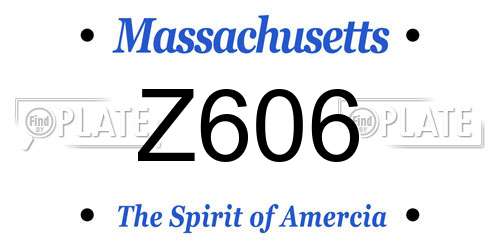 Z606 Massachusetts License Plate