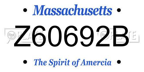Z60692B Massachusetts License Plate