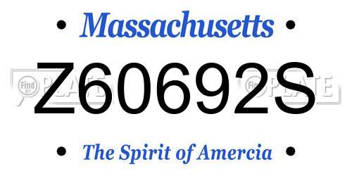 Z60692S Massachusetts License Plate