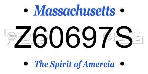 Z60697S Massachusetts License Plate