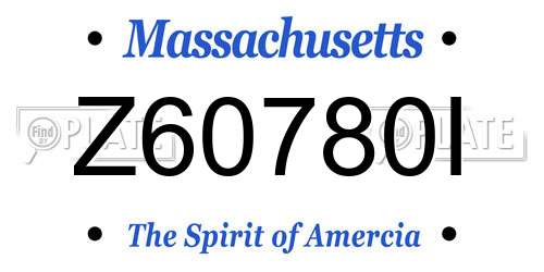 Z60780I Massachusetts License Plate
