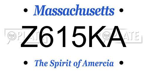 Z615KA Massachusetts License Plate