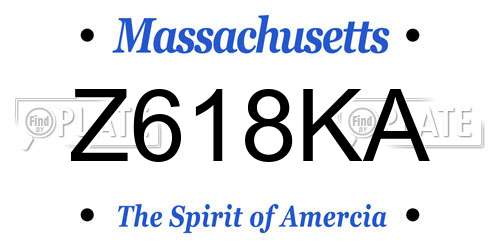 Z618KA Massachusetts License Plate