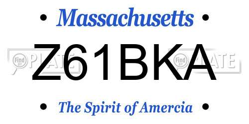 Z61BKA Massachusetts License Plate