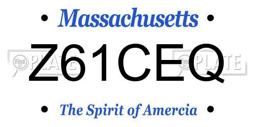 Z61CEQ Massachusetts License Plate