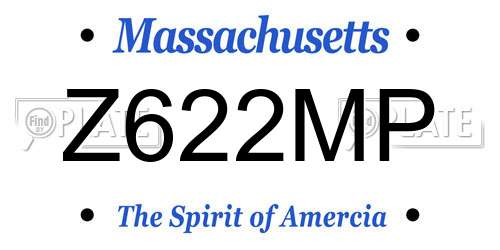 Z622MP Massachusetts License Plate