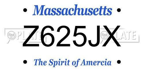 Z625JX Massachusetts License Plate