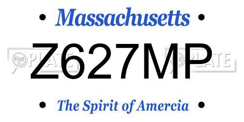 Z627MP Massachusetts License Plate