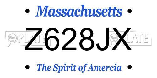 Z628JX Massachusetts License Plate