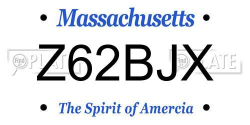 Z62BJX Massachusetts License Plate