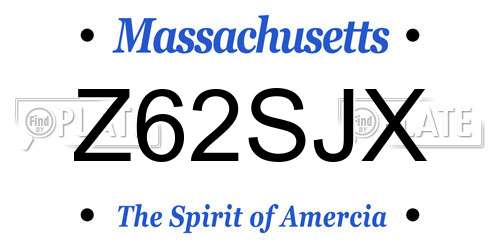 Z62SJX Massachusetts License Plate