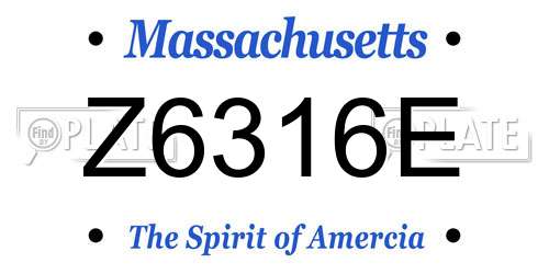 Z6316E Massachusetts License Plate