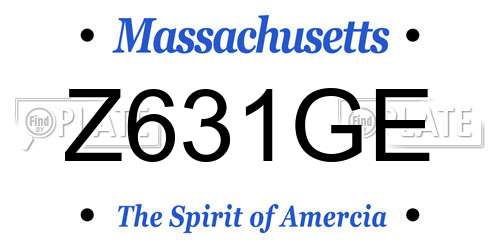 Z631GE Massachusetts License Plate