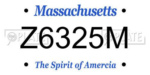 Z6325M Massachusetts License Plate