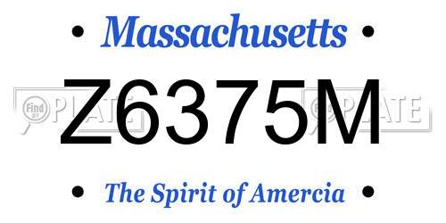 Z6375M Massachusetts License Plate