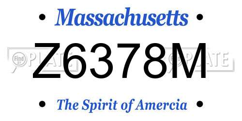 Z6378M Massachusetts License Plate