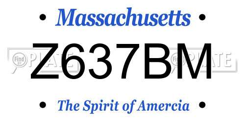 Z637BM Massachusetts License Plate