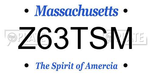 Z63TSM Massachusetts License Plate