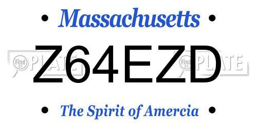 Z64EZD Massachusetts License Plate