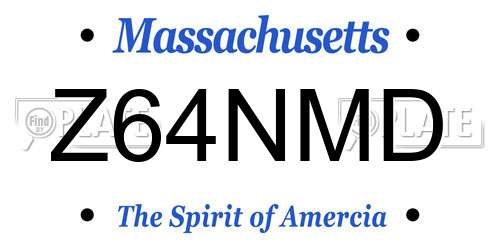 Z64NMD Massachusetts License Plate