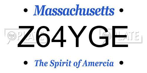 Z64YGE Massachusetts License Plate