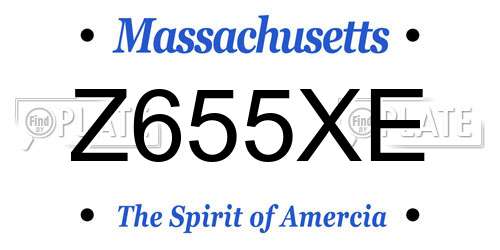Z655XE Massachusetts License Plate