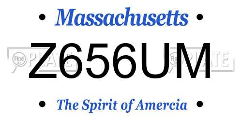 Z656UM Massachusetts License Plate