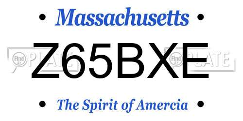 Z65BXE Massachusetts License Plate