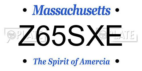 Z65SXE Massachusetts License Plate